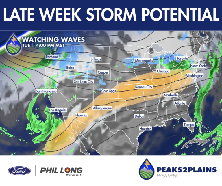 Two systems and when they merge drive snow chances in Colorado later next week.