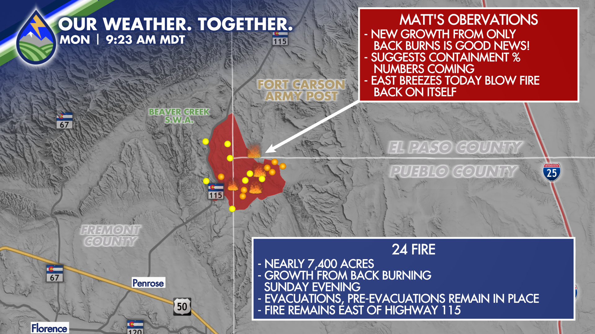 24 FIRE: 7,400 acres, but good news in the update. - Peaks 2 Plains Weather
