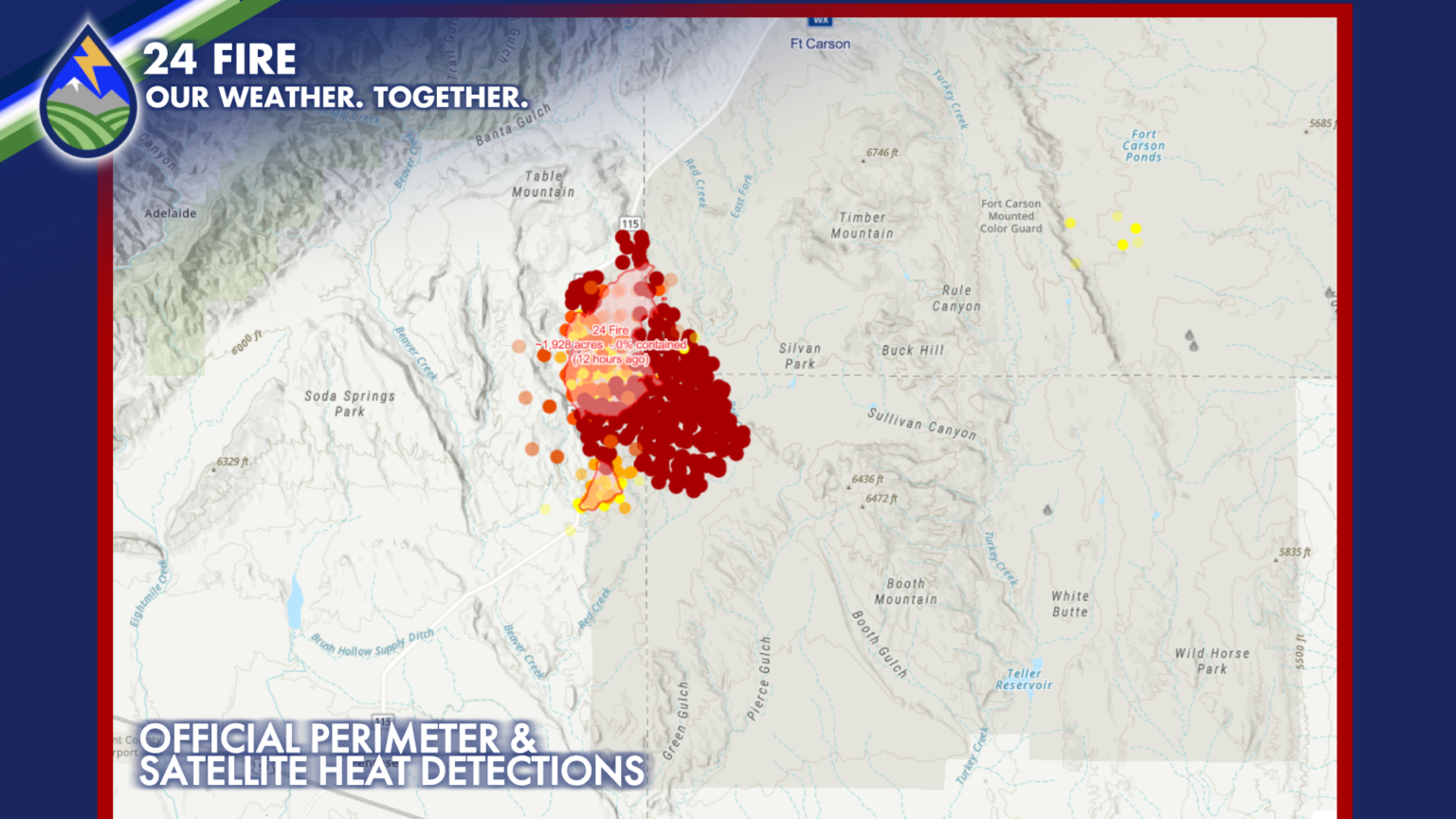 24 Fire: Overnight expansion, cold front arriving - Peaks 2 Plains Weather