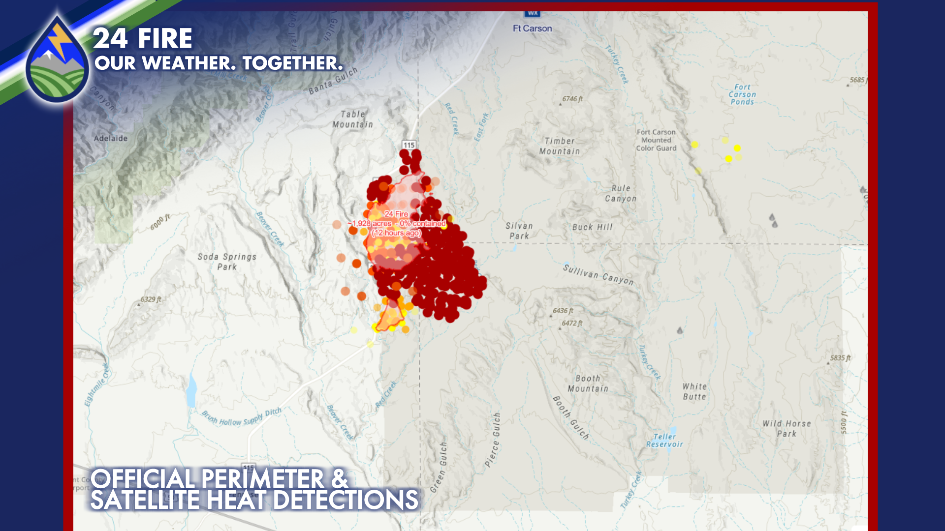 24 Fire: Overnight expansion, cold front arriving - Peaks 2 Plains Weather