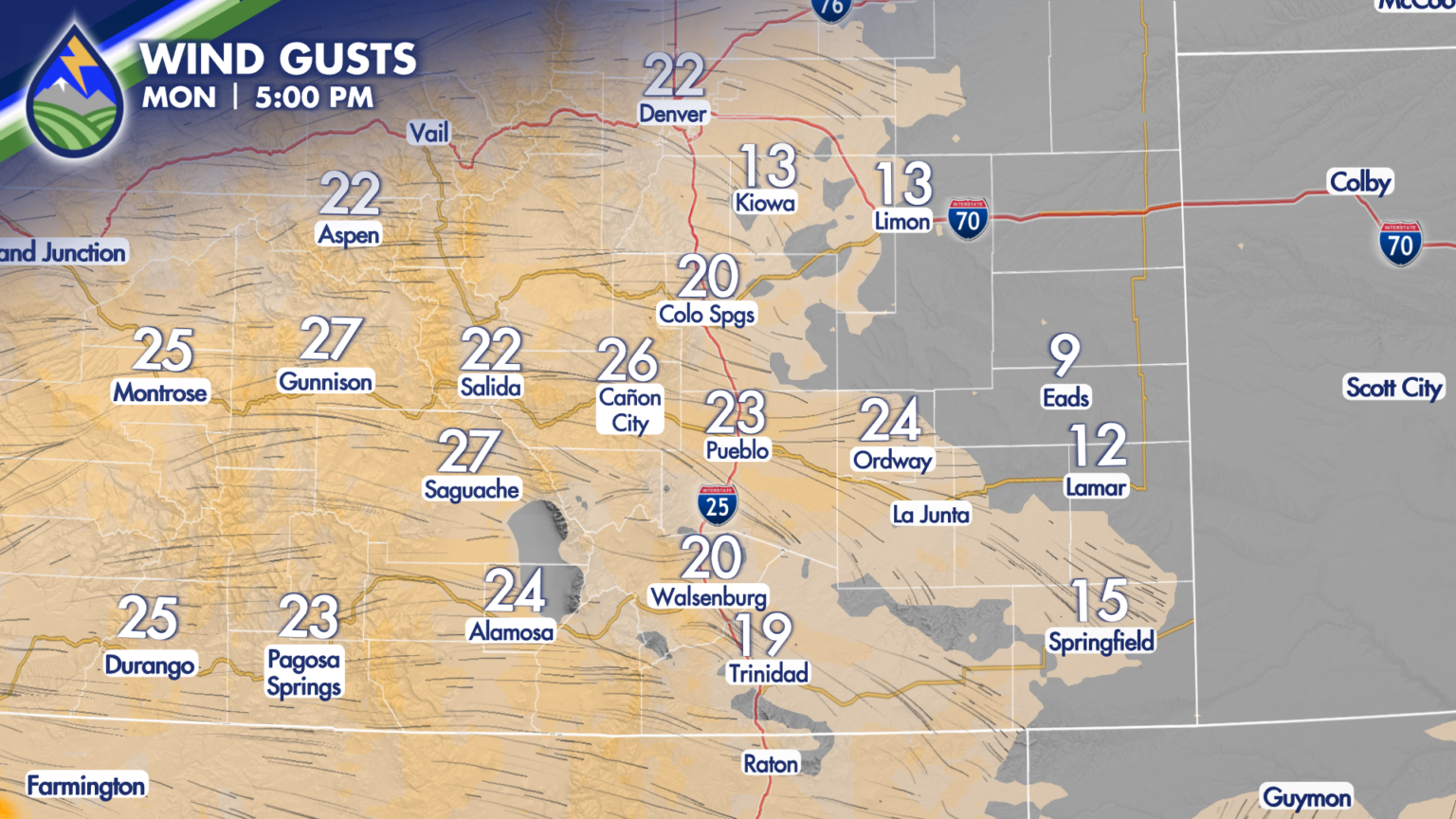 Early Week Weather: Ahead of and then behind a cold front - Peaks 2 ...